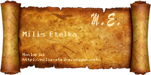 Milis Etelka névjegykártya